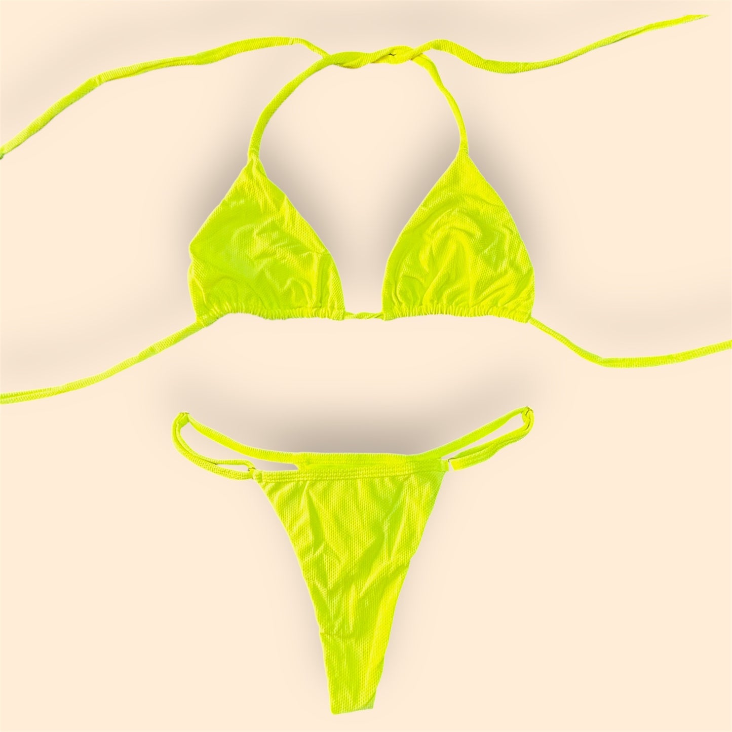 Neon Green Thong Bikini